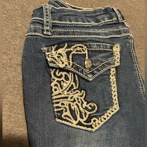 boot cut,dark blue kinda flared jeans size 5